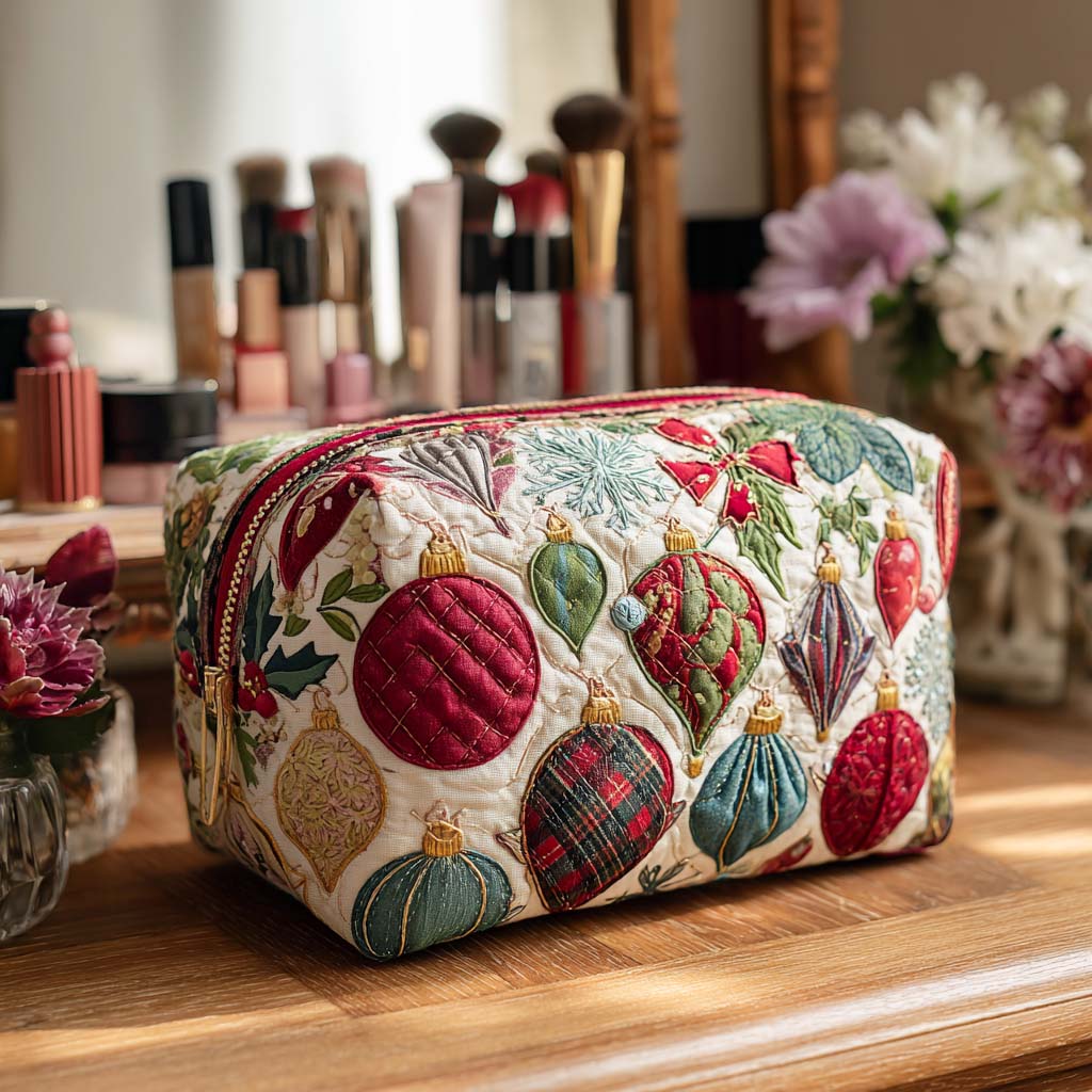 Jolly Bauble Quilted Make-up Bag Margaret York