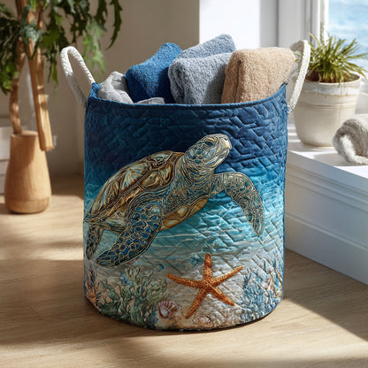 Marine Turtle Laundry Hamper Margaret York