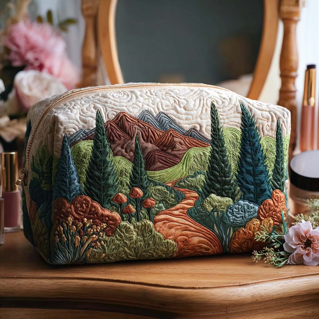 Padded Makeup Bag Mossy Trails Margaret York