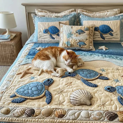 3-Piece Ocean Waves Quilted Bed Set Margaret York