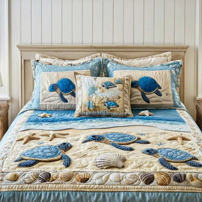 3-Piece Ocean Waves Quilted Bed Set Margaret York