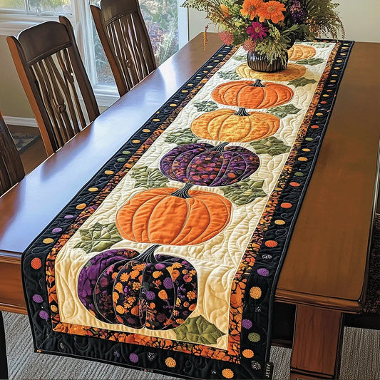 Spiced Pumpkin Quilted Table Runner Margaret York