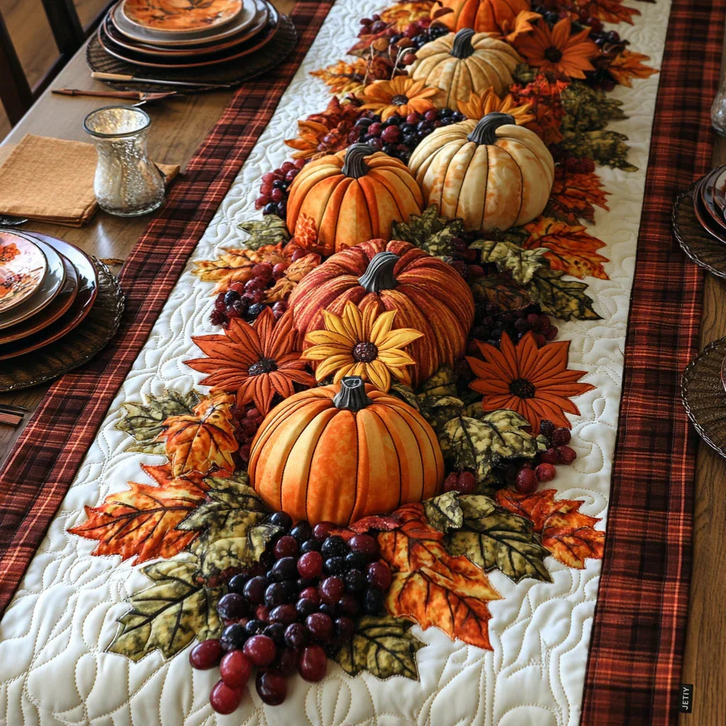 Pumpkin Parade Quilted Table Runner Margaret York