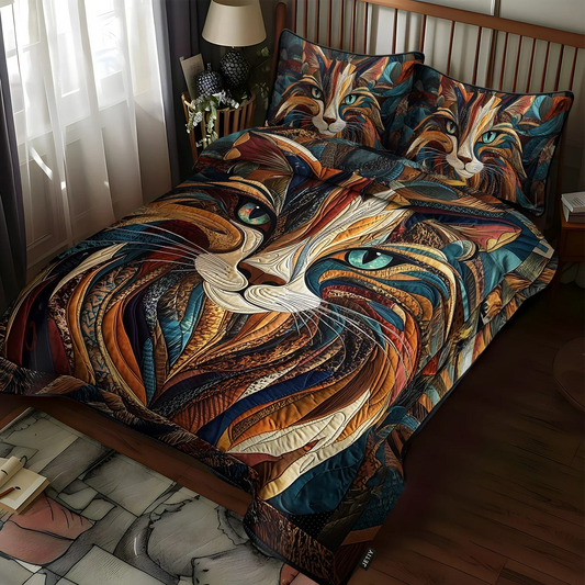 Soft Purrs 3-Piece Quilted Bed Set Margaret York