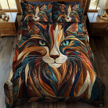 Soft Purrs 3-Piece Quilted Bed Set Margaret York
