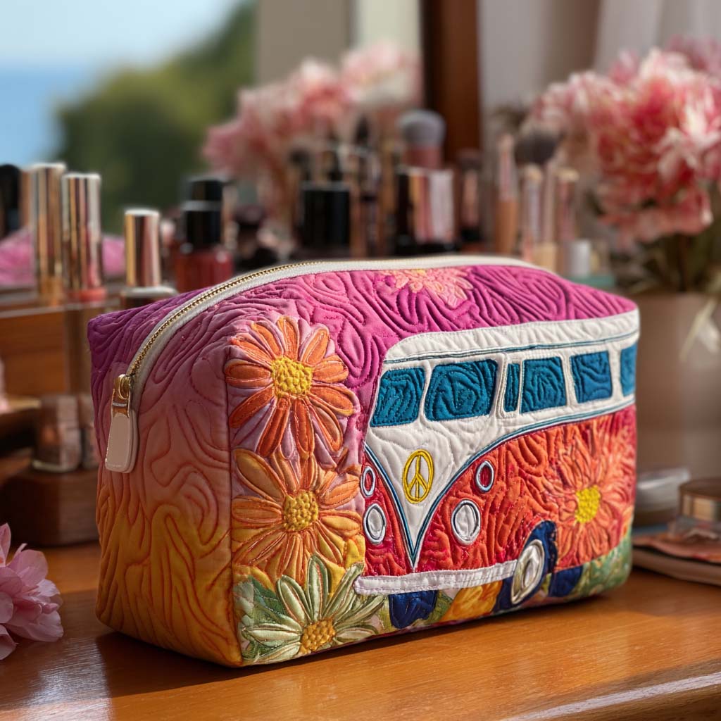 Quilted Makeup Bag Road to Rainbow Peaks Margaret York