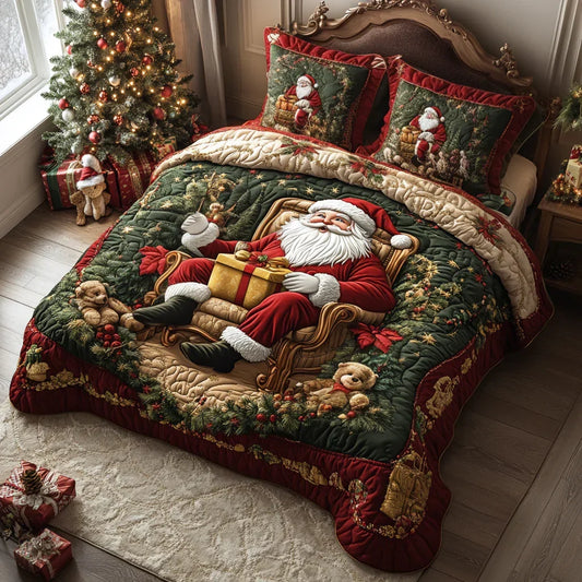 Santa Claus Magic 3-Piece Quilted Bed Set Margaret York