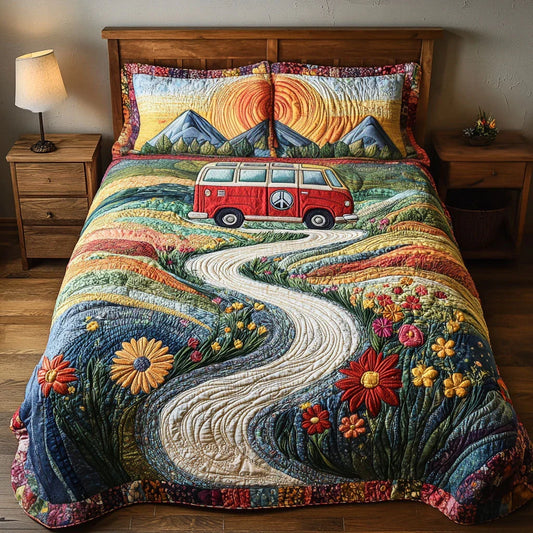 Vintage Journey 3-Piece Quilted Bed Set Margaret York