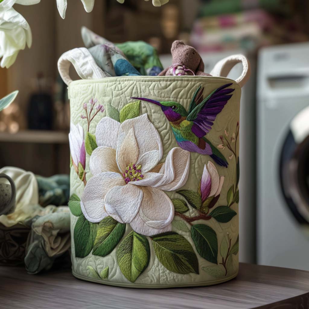 Hummingbird-Designed Laundry Basket Margaret York
