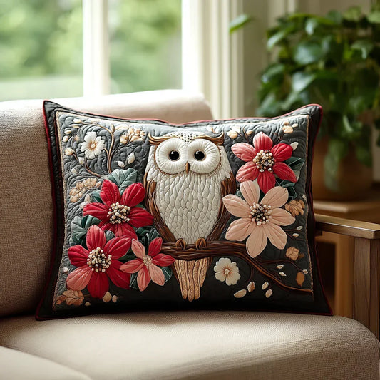 Owl's Whisper Quilted Cushion Cover Margaret York