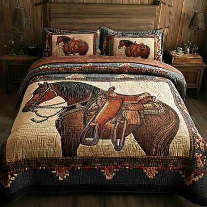 Prairie Horse 3-Piece Quilted Bedding Set Margaret York