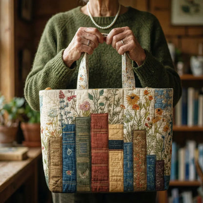 Handcrafted Bag | Books and Flowers Margaret York