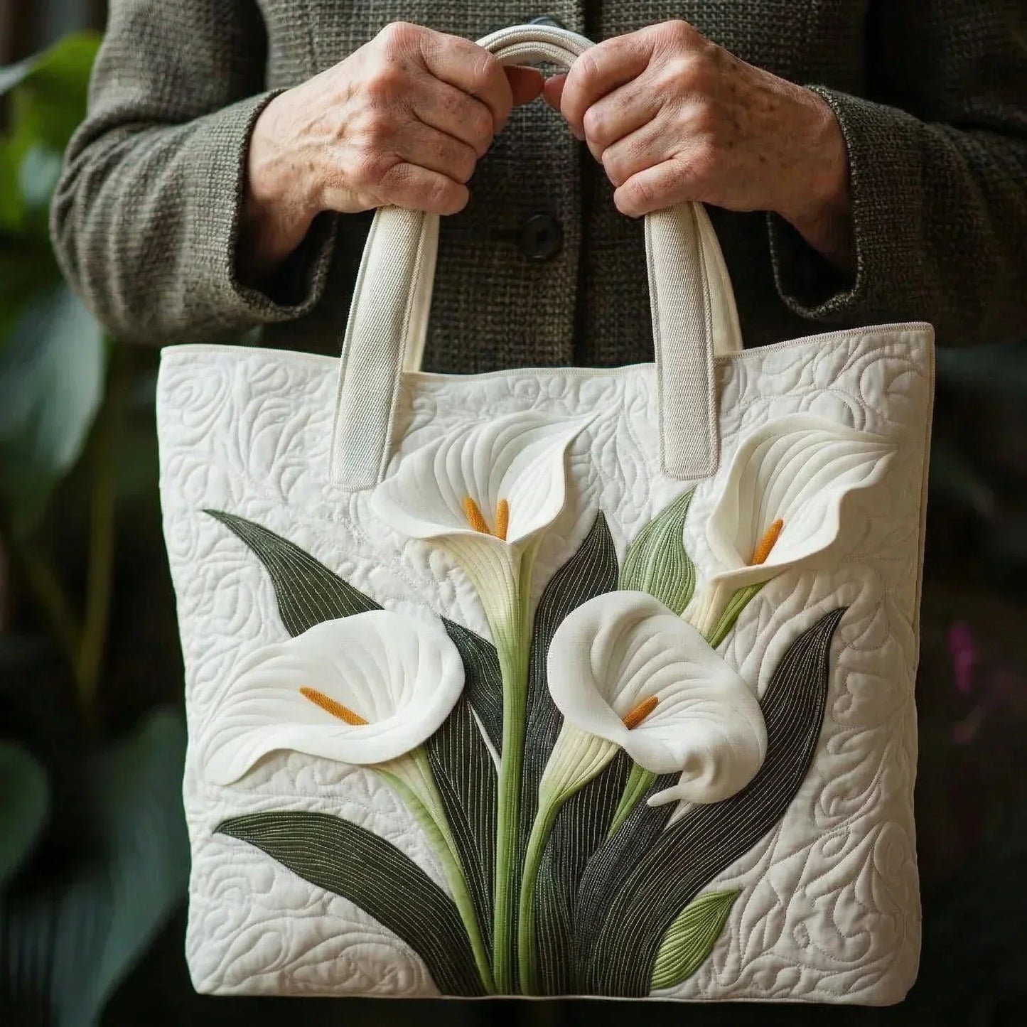 Handcrafted Bag | White Lilies Margaret York