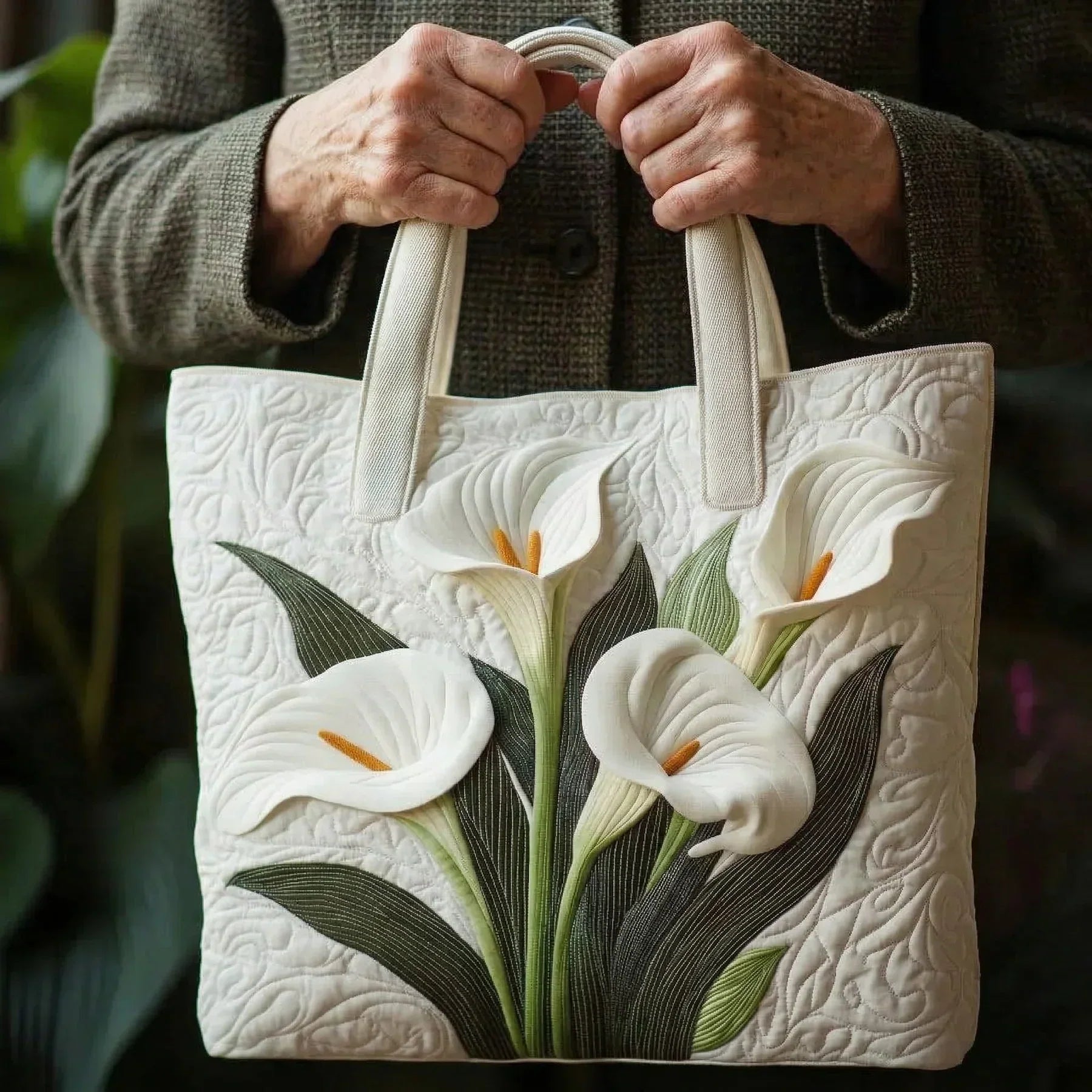 Handcrafted Bag | White Lilies Margaret York