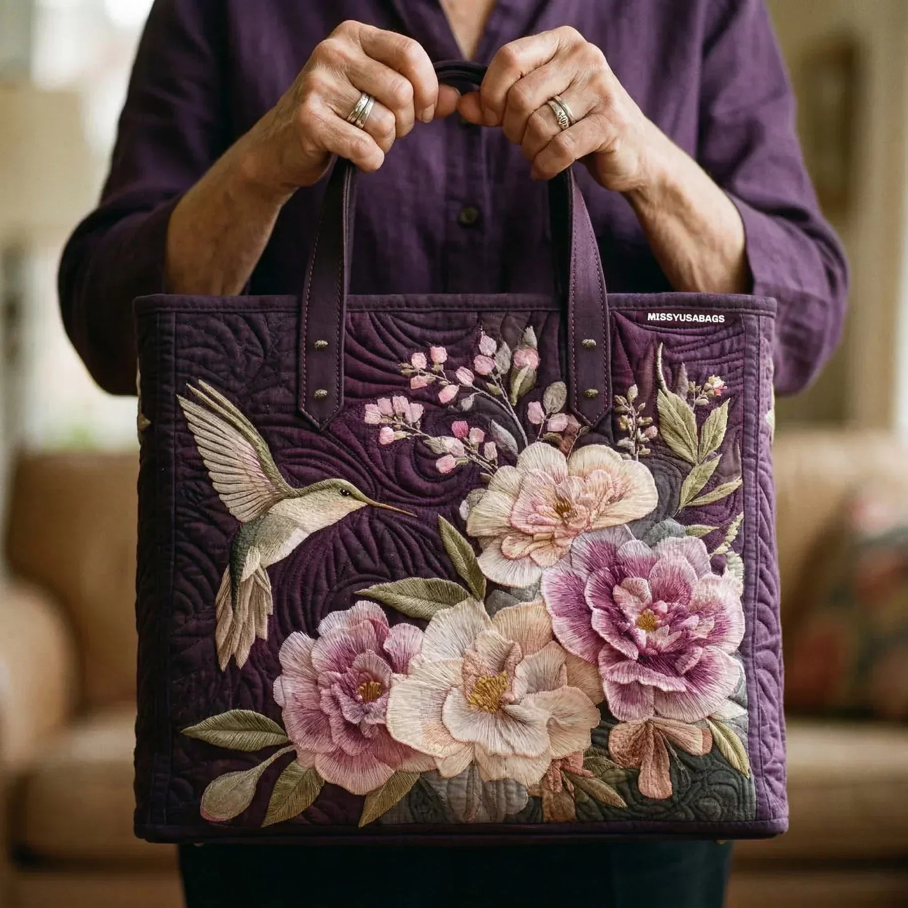 Handcrafted Bag | Hummingbirds Margaret York