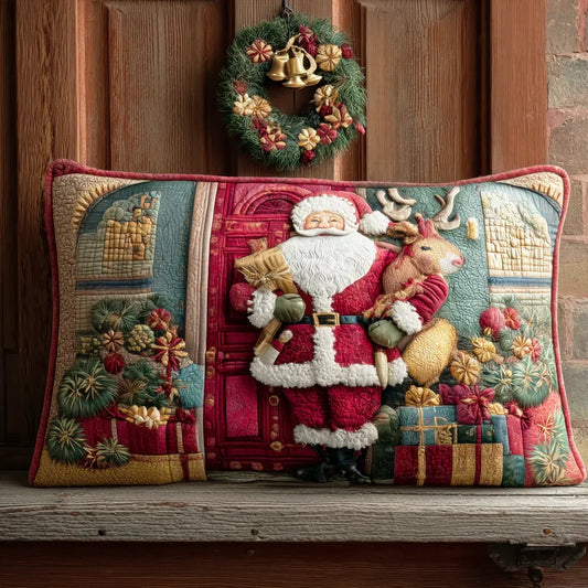 Santa Claus Quilted Cushion Cover Margaret York